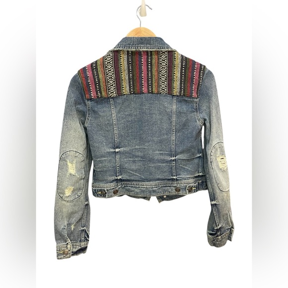 Free People Womens Size 2 Trucker
Denim Patchwork Jacket - Picture 3 of 5